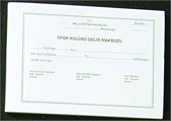 Spor Kulübü Gelir Makbuzu 2x50 ADET