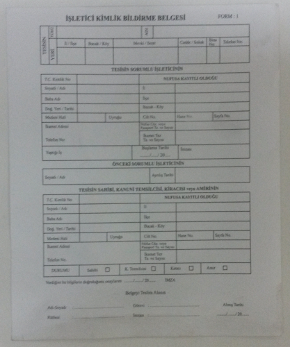 İşletici Kimlik Bildirme Form - 6